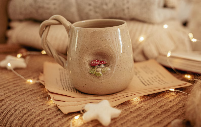 tasse céramique champignon