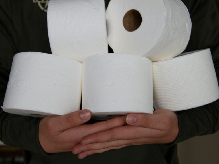 céramique et papier toilette mains femme
