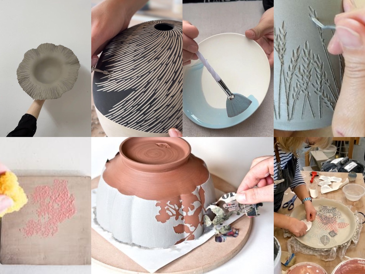 collage techniques décoration céramique pinterest