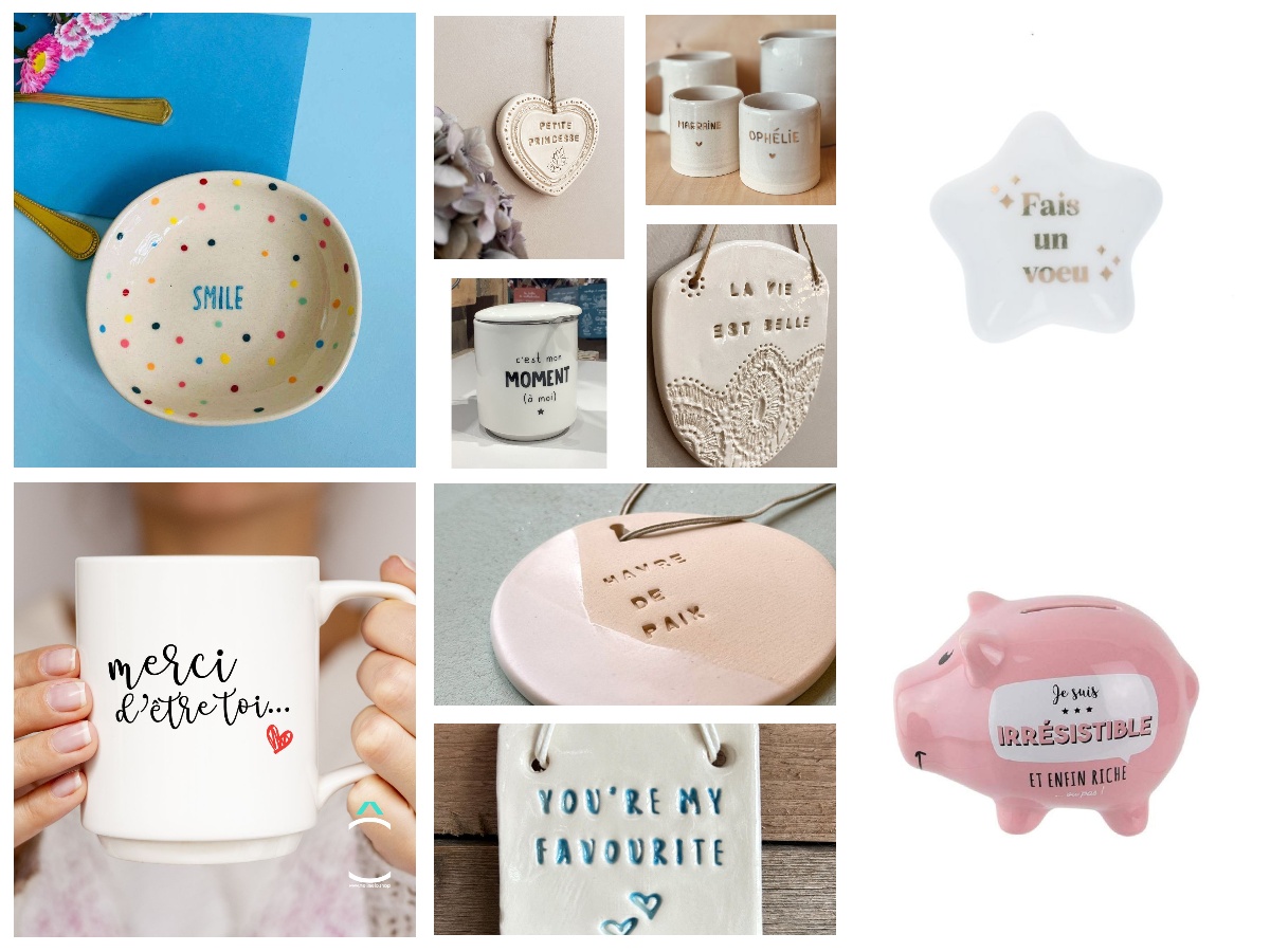 collage cadeaux personnalisés céramique