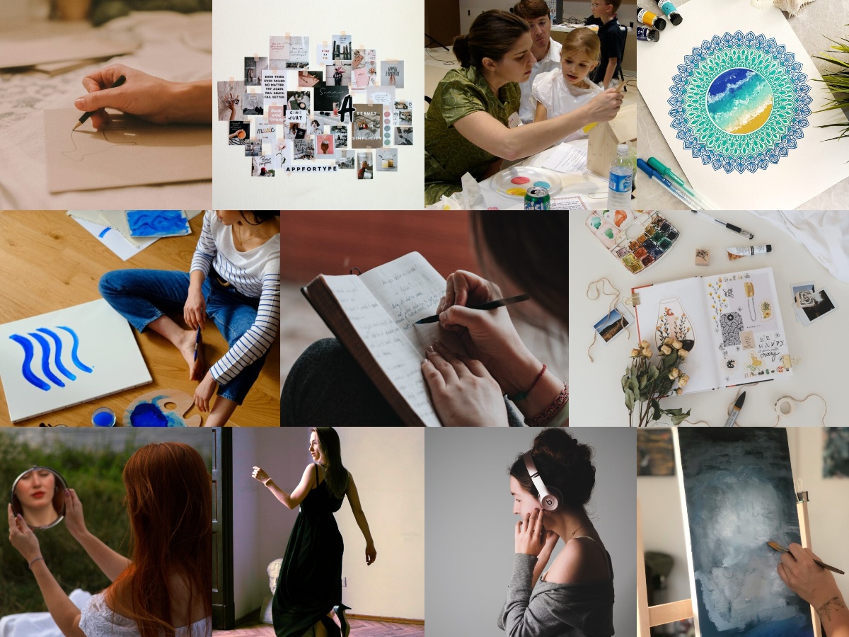 collage exercices atelier thérapie mamans