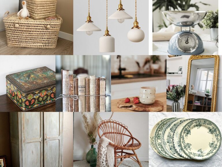collage objets vintage à chiner