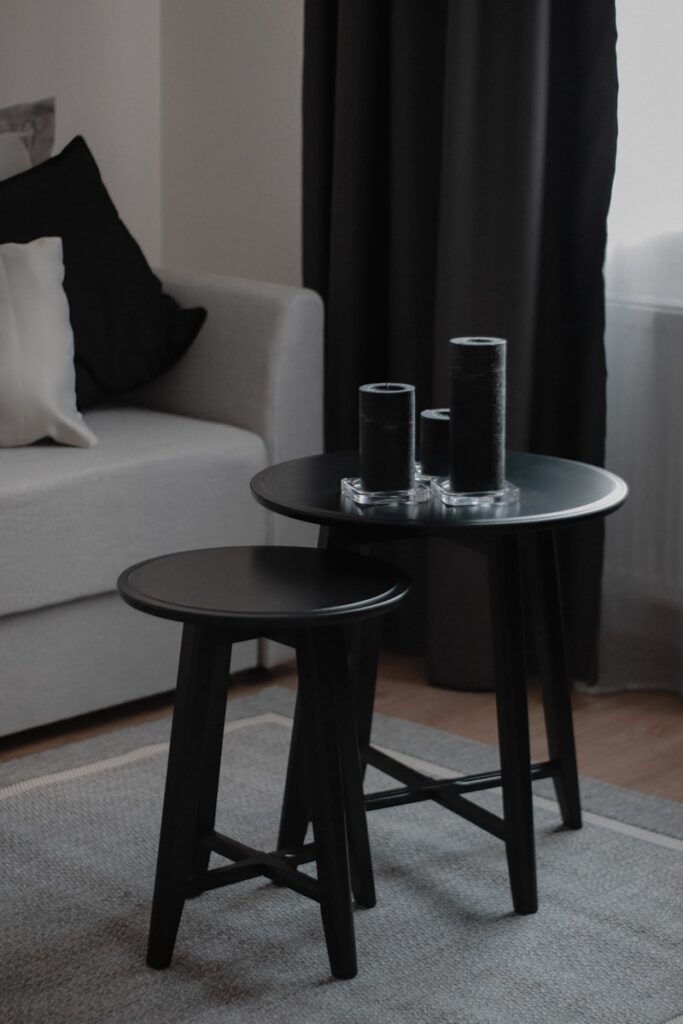 a table with glasses and a glass on it
