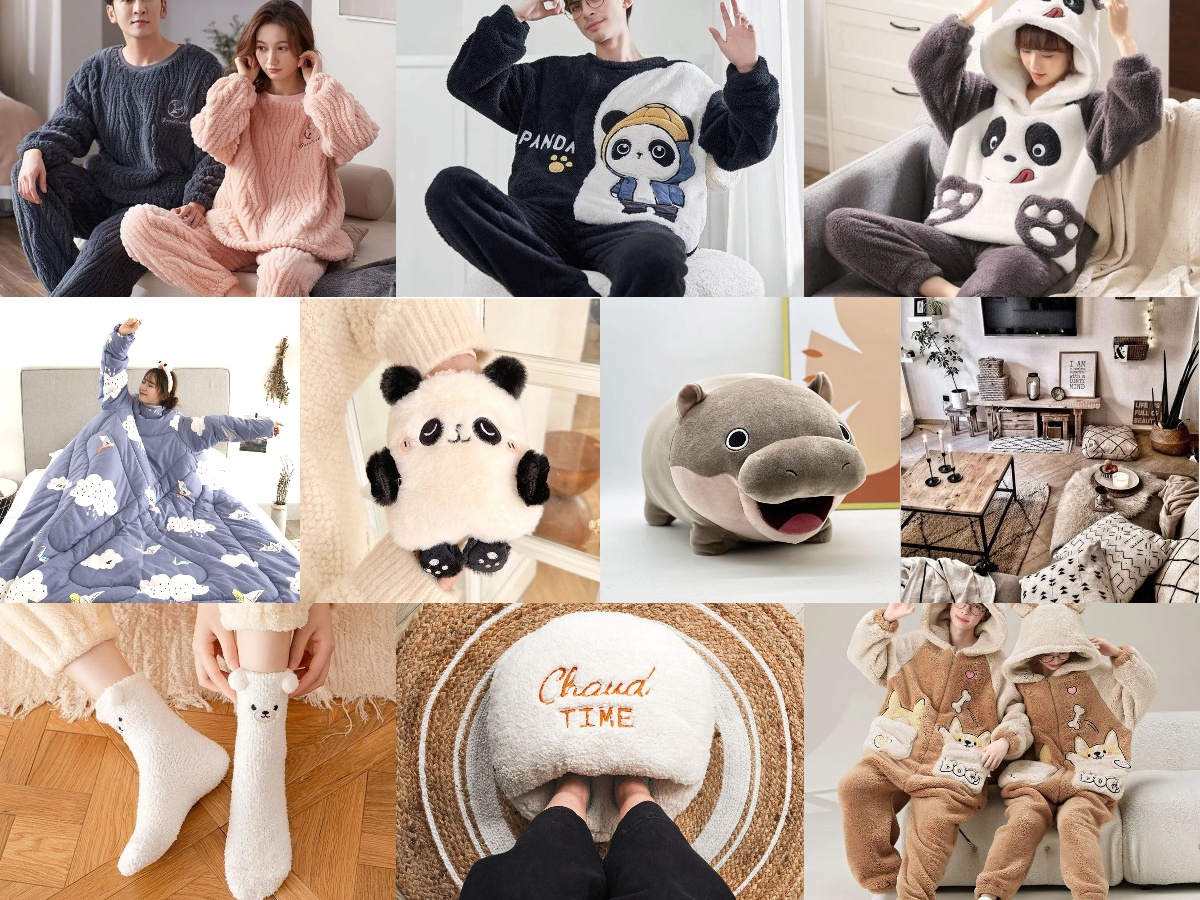 collage cocooning pilou pilou pyjamas