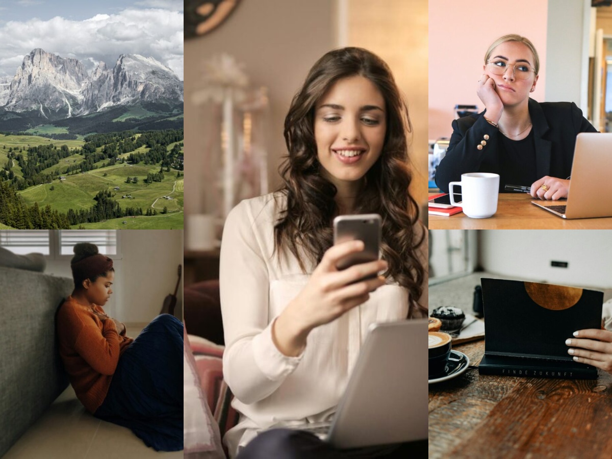 collage digital detox slow life