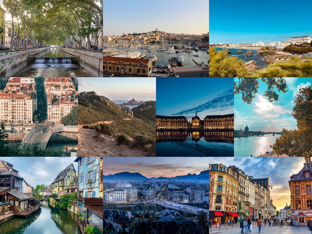 collage villes françaises les plus slow living friendy